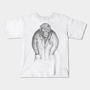 monkey pointillism design Kids T-Shirt